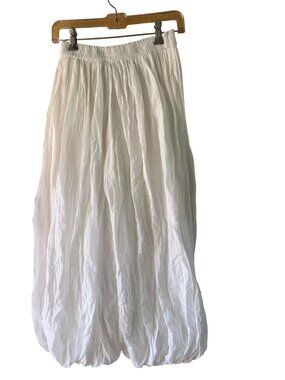 Step in Style Womens Gauze Harem Pants Size M White Cotton Elasticized Vintage